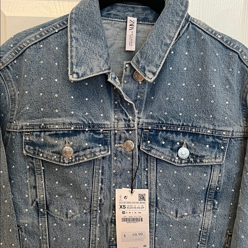 NEW Zara Stone Jean Jacket